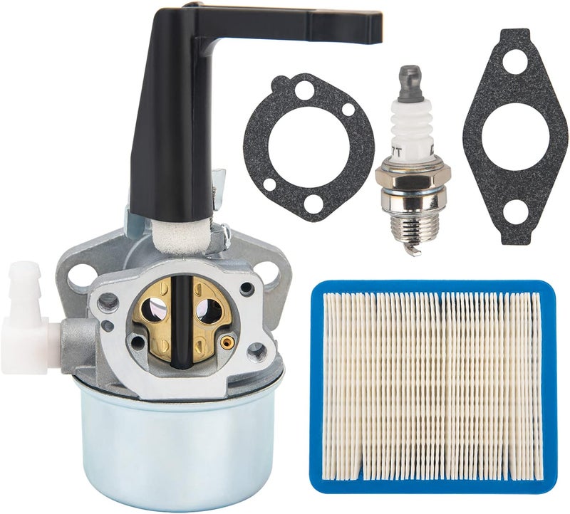 CMOOD 696065 Carburetor Compatible for Briggs & Stratton 697422 110402 110412 215369 Tiller Engine Carb with Mounting Gaskets Kit and 491588S Flat Air Filter Cartridge - Image 1